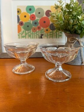 Vintage crystal dessert cups Sorbet Mousse cups Pedestal crystal ice cream bowls